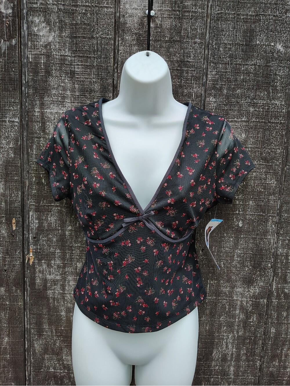 Aeropostale Mesh V-Neck Crop Top